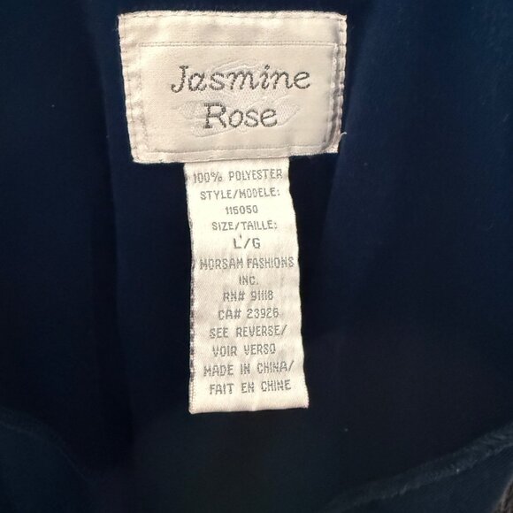 Jasmine Rose Womens Blue Velour Robe With Paisley Trim L/G - Picture 5 of 5